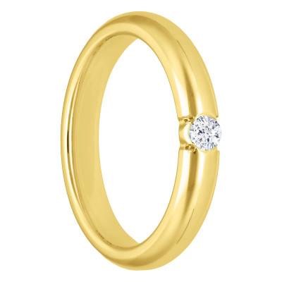 Half Eternity Band in 375 Yellow Gold & Diamond 0.10 ct, 4 mm or 5 mm Width - Amore