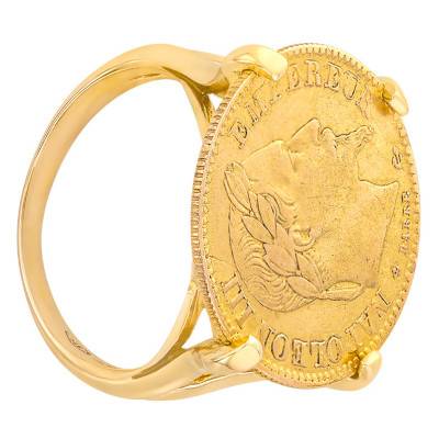 750/1000 Yellow Gold Napoléon III 10F Prong-Set Ring - Imperium