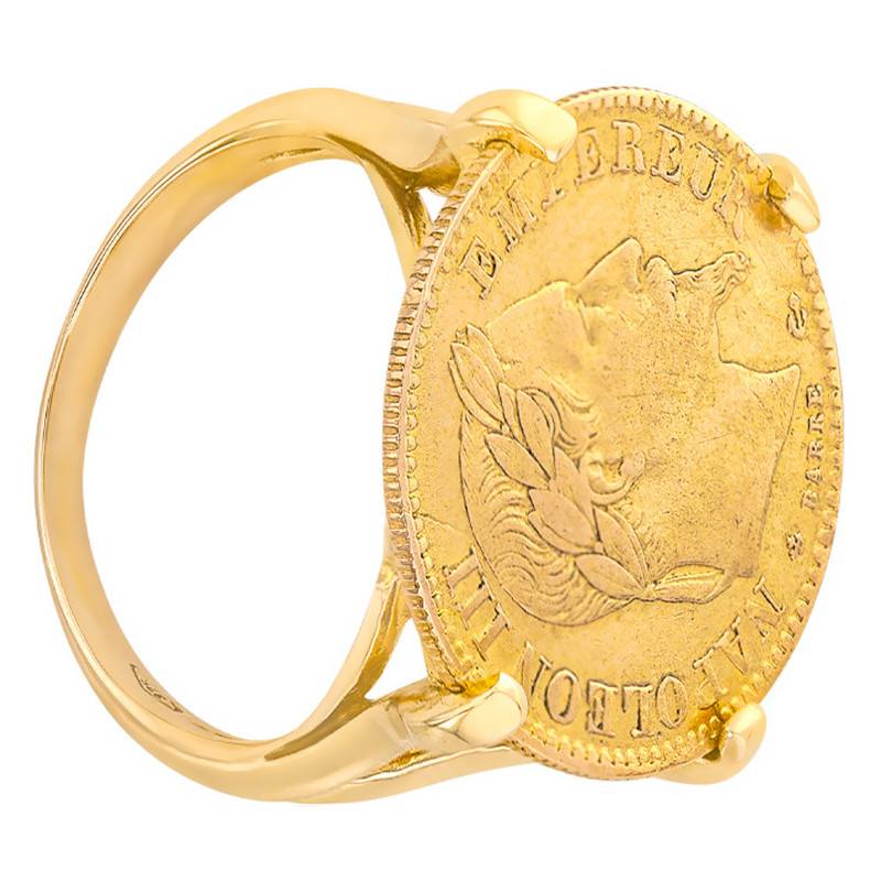 750/1000 Yellow Gold Napoléon III 10F Prong-Set Ring - Imperium