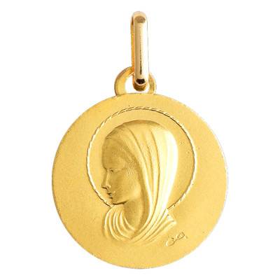 Médaille Vierge au Voile Or Jaune 750, Diamètre 15 mm - Lucas Lucor