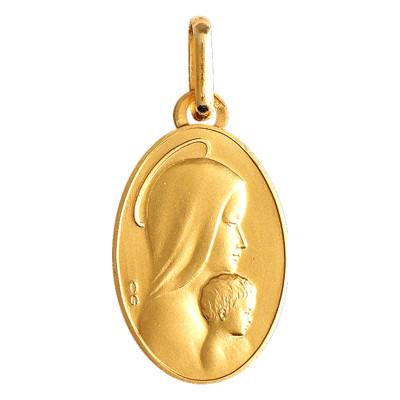 750/1000 Yellow Gold Virgin and Child Medal - Lucas Lucor