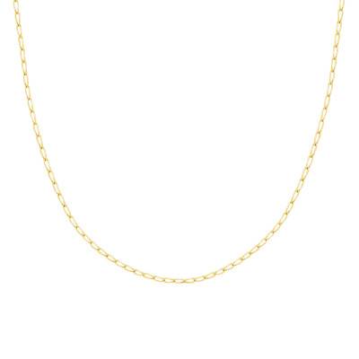 Simple 375/1000 Yellow Gold Oval Link Chain, Length 40 cm to 60 cm, Width 1.70 mm - Manillon