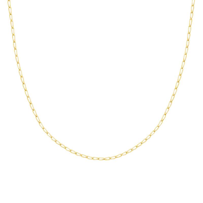 Simple 375/1000 Yellow Gold Oval Link Chain, Length 40 cm to 60 cm, Width 1.70 mm - Manillon