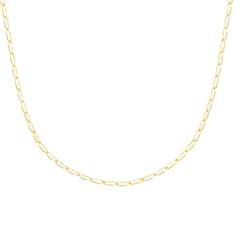 375 Yellow Gold Simple Oval Link Chain, Length 40 cm to 60 cm, Width 3 mm - Manillon