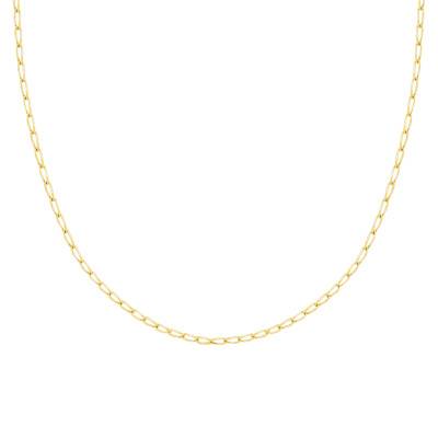 Yellow 375/1000 Gold Simple Oval Link Chain, 40 cm to 60 cm Length, 2.50 mm Width - Manillon