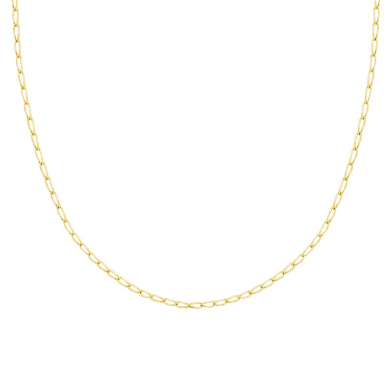 Yellow 375/1000 Gold Simple Oval Link Chain, 40 cm to 60 cm Length, 2.50 mm Width - Manillon