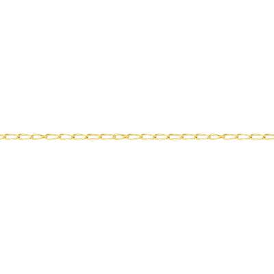 Yellow 375/1000 Gold Simple Oval Link Chain, 40 cm to 60 cm Length, 2.50 mm Width - Manillon