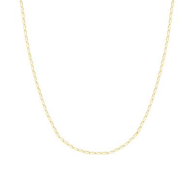 Yellow 375/1000 Gold Simple Oval Link Chain, 40 cm to 60 cm Length, 2 mm Width - Manillon