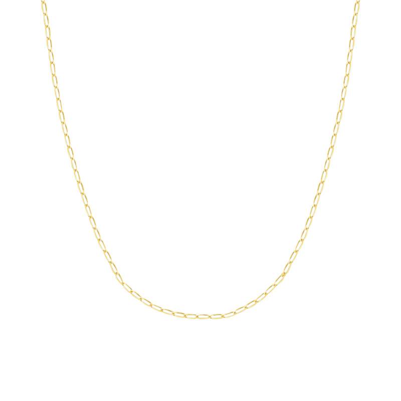 Yellow 375/1000 Gold Simple Oval Link Chain, 40 cm to 60 cm Length, 2 mm Width - Manillon