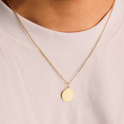 750/1000 Yellow Gold Round Pendant, 14 mm or 16 mm Diameter - Vandona