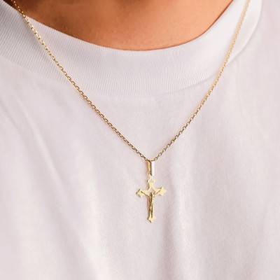 Christ Cross 750/1000 Yellow Gold Pendant - Vandona