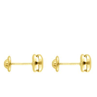 Boucles d'oreilles Rondes 5 mm en Or Jaune 750 & Zircon Blanc - Emanessence