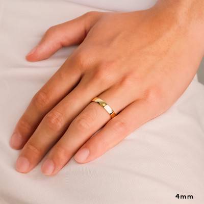 Alliance Demi-Bombée Confort en Or Jaune 750, Largeur 4 mm ou 5 mm - Amore