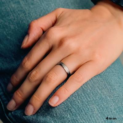 Alliance Ruban Confort Satinée en Or Blanc 750, Largeur de 3 mm à 5 mm - Amore