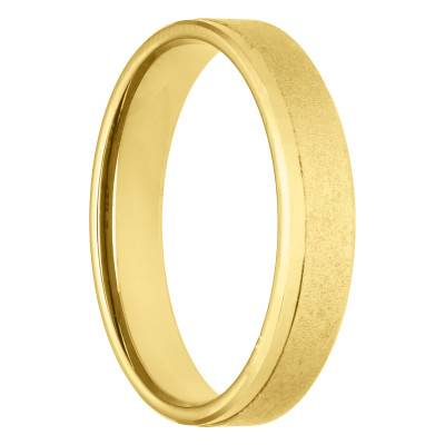 Alliance Ruban Confort Satinée en Or Jaune 750, Largeur de 3 à 5 mm - Amore