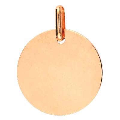 Médaille Ronde Polie Or Rose 750, Diamètre 16 mm ou 18 mm - Emanessence