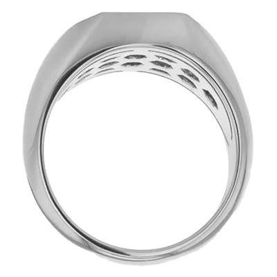 925 Silver Hexagonal Signet Ring, 12.40 x 14 mm - Emanessence