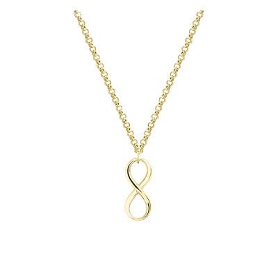 Yellow Gold-Plated Infinity Necklace, 45 cm Length - Emanessence