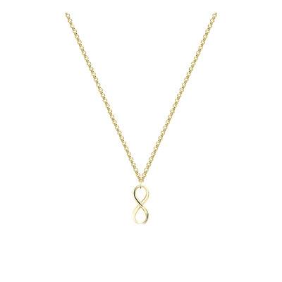 Yellow Gold-Plated Infinity Necklace, 45 cm Length - Emanessence