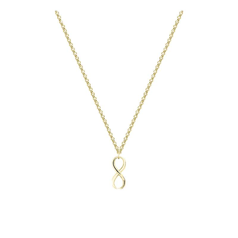 Yellow Gold-Plated Infinity Necklace, 45 cm Length - Emanessence