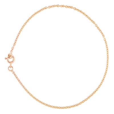 Bracelet Maille Forçat Ronde en Or Rose 750, Longueur 20 cm, Largeur 1,50 mm - Manillon