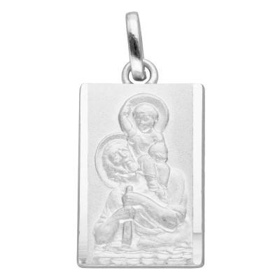 Médaille Rectangulaire Saint Christophe en Argent 925 - Emanessence