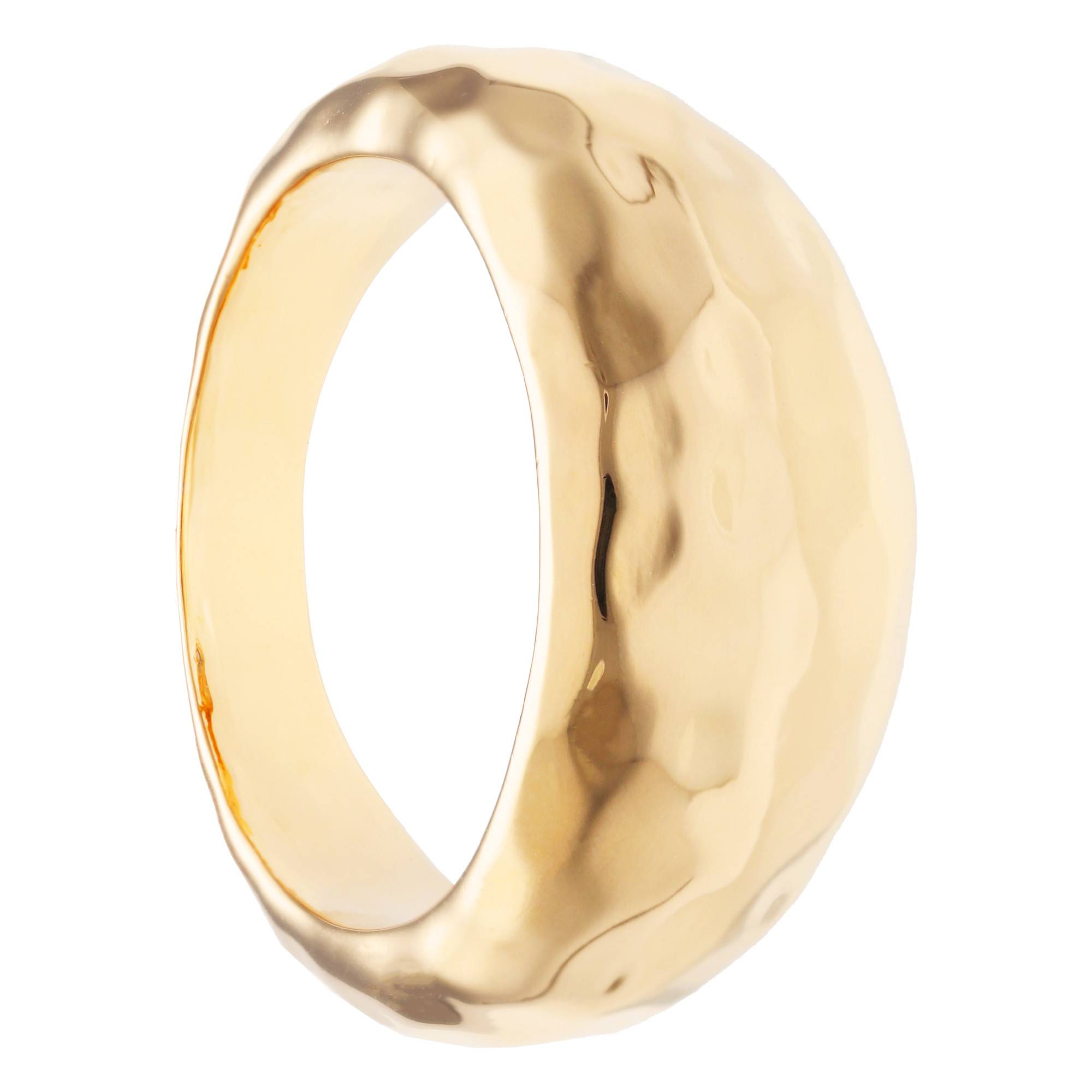 Bague Martelee en Plaque Or Jaune Emanessence Ocarat