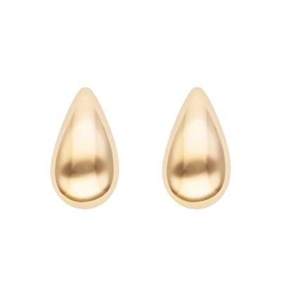 Hollow Yellow Gold-Plated Drop Earrings - Naïades