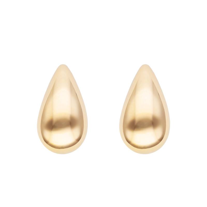 Hollow Yellow Gold-Plated Drop Earrings - Naïades