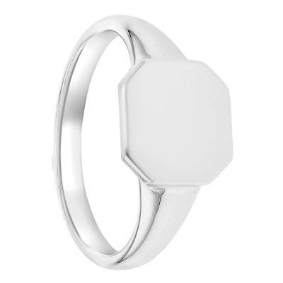 Chevalière Octogone, Argent 925 - Emanessence