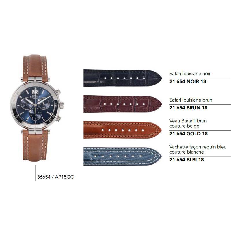 Leather Watch Straps for the 36654 Watch Series - Herbelin