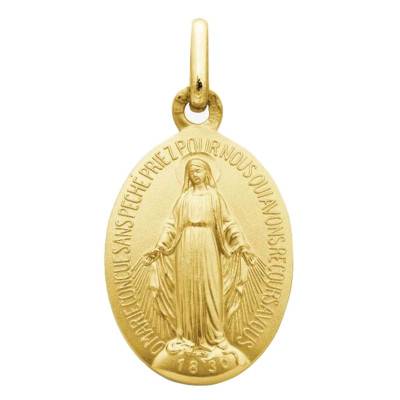 Médaille Vierge Marie Miraculeuse, Or Jaune 750, 14x10 mm - Augis