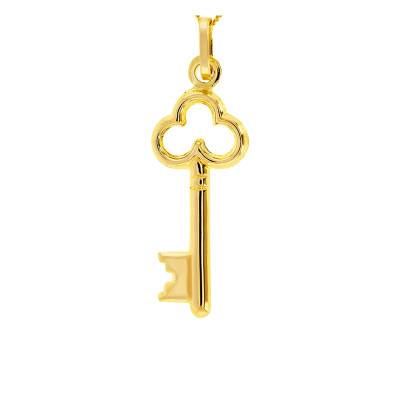 Collier Clé Or Jaune 375, Longueur 45 cm - Emanessence