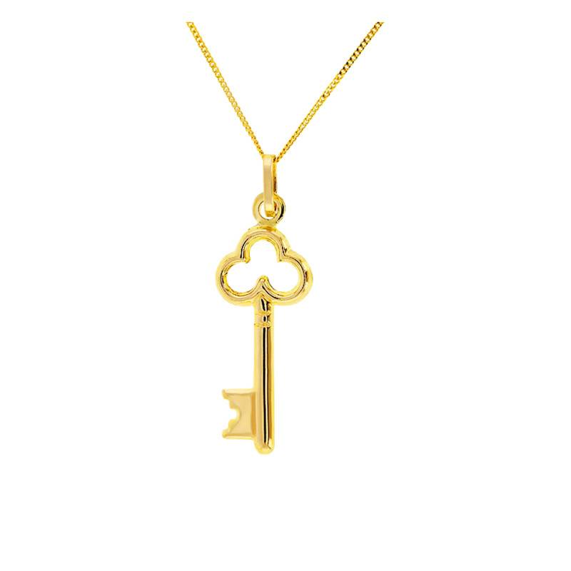 Emanessence 375 Yellow Gold Key Necklace, 45 cm - Emanessence