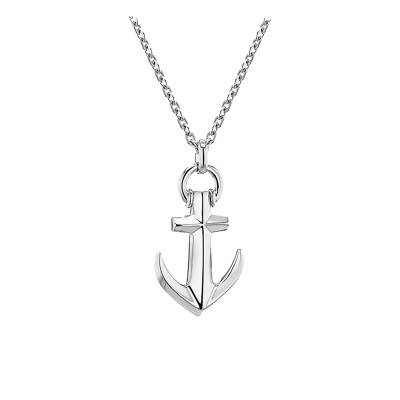 Collier Rho Ancre Argent, Longueur 45 cm - Emanessence