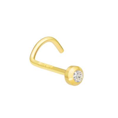 750/1000 Yellow Gold & Zirconium Oxide Nose Piercing - Lumiosa