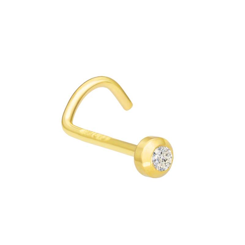 750/1000 Yellow Gold & Zirconium Oxide Nose Piercing - Lumiosa