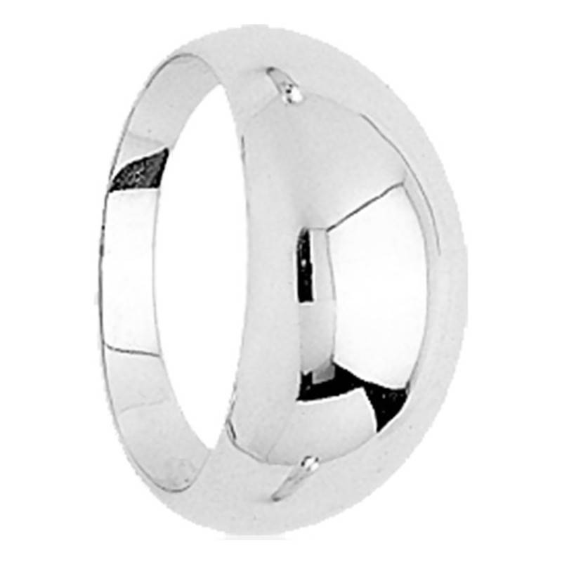 925 Silver Domed Flat Band Ring - Emanessence
