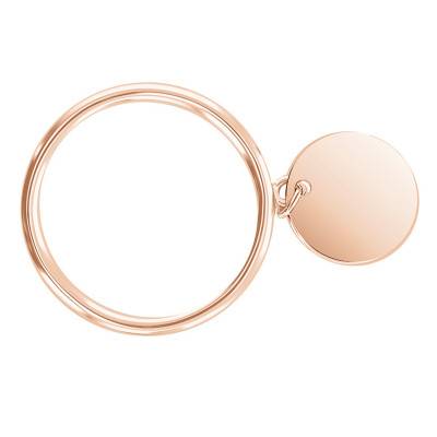 Bague Plaqué Or Rose avec breloque - Emanessence