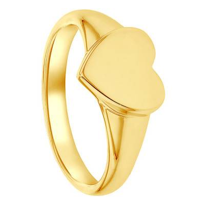 Chevalière Coeur, Argent plaqué Or - Emanessence