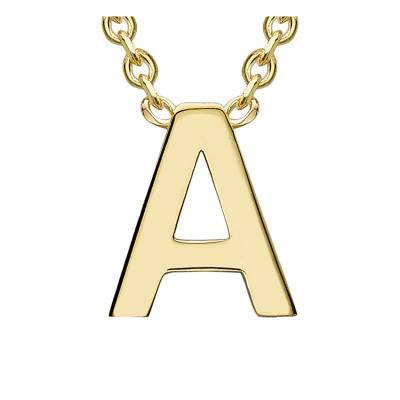 9K Yellow Gold Initial Necklace, Length 38 cm to 43 cm - Emanessence