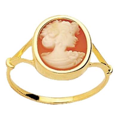 750 Yellow Gold Openwork Cameo Ring - Emanessence