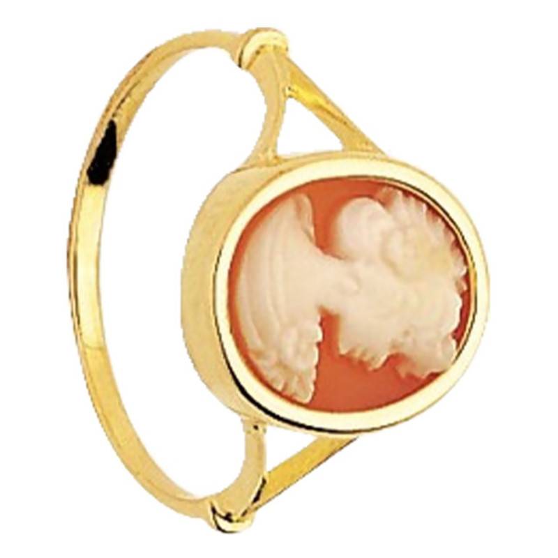 750 Yellow Gold Openwork Cameo Ring - Emanessence