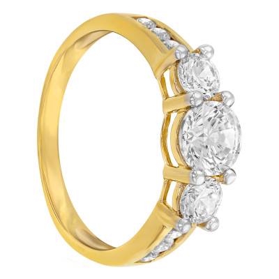 Bague Or Jaune 375 & Oxydes de Zirconium - Emanessence