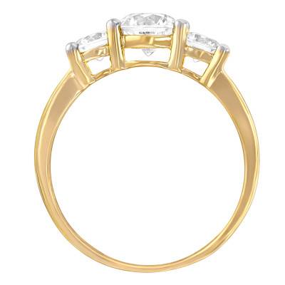 Bague Or Jaune 375 & Oxydes de Zirconium - Emanessence