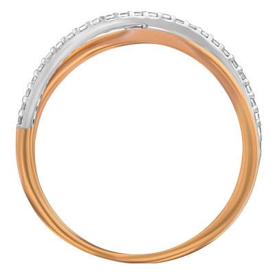 Rose Gold Crossover Ring with Zirconium Oxide Stones - Emanessence