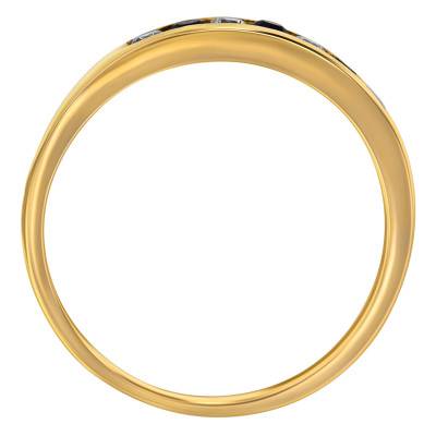 Yellow 375/1000 Gold & White and Black Zirconium Oxide Ring - Emanessence