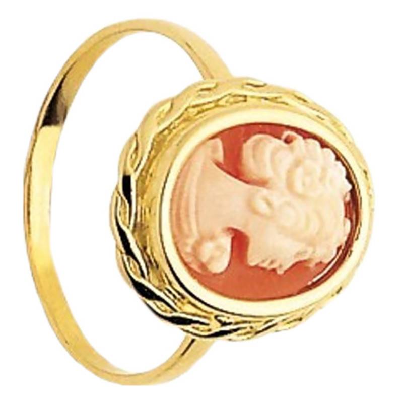 750 Yellow Gold Twisted Cameo Ring - Emanessence