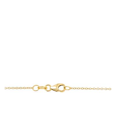 Collier Or Jaune 375, Pierres Oxyde de Zirconium, Longueur 41 à 46 cm - Emanessence
