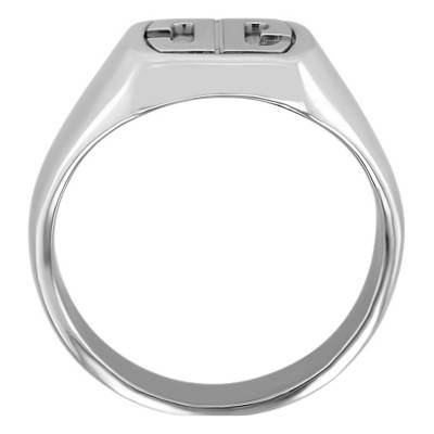 Chevalière Massive Tonneau 11,70 x 12,60 mm Or Blanc 750 - Emanessence